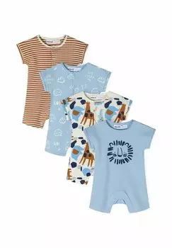 Комбинезон 4 PACK SHORT SLEEVE ROMPERS MINOTI, светло-голубой