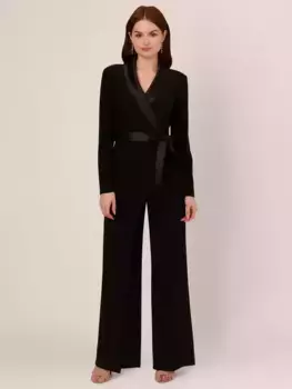 Комбинезон Adrianna Papell Jersey Combo Tuxedo, черный