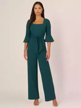 Комбинезон Adrianna Papell Knit Crepe Tie Front, цвет hunter/green