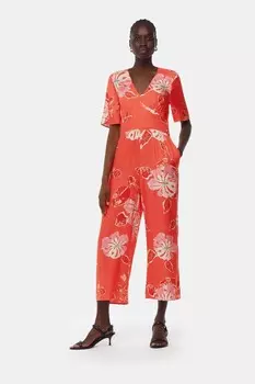 Комбинезон Aimee с принтом гибискуса Whistles, оранжевый