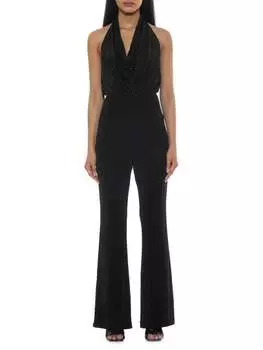 Комбинезон Alexia Admor Leilani расклешенный с воротником-хомутом, черный