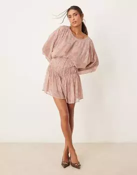 Комбинезон ASOS DESIGN с лифом-хомутиком и плиссировкой, с цветочным принтом