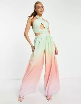 Комбинезон ASOS DESIGN со сборками и вырезом на шее ASOS DESIGN