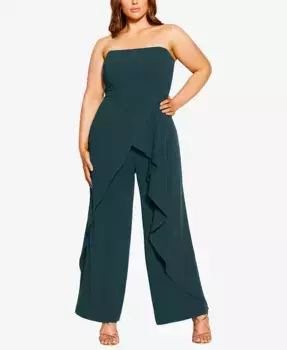 Комбинезон Attract Plus Size CITY CHIC, зеленый