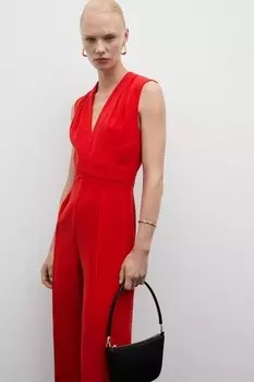 Комбинезон Aty с заостренными рукавами Mango, красный