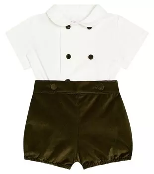 Комбинезон baby otto из хлопкового бархата La Coqueta, зеленый