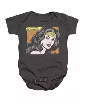 Комбинезон Baby She Persisted для девочек Baby She Persisted Wonder Woman, серый