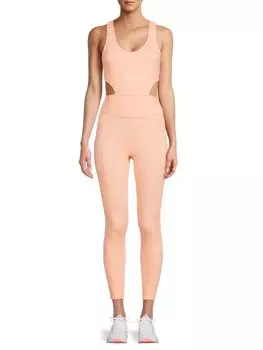 Комбинезон Back It Up с вырезом и перекрещивающейся спиной Free People, цвет Peach