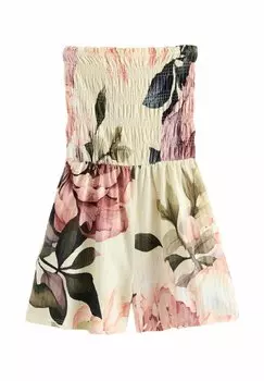 Комбинезон BANDEAU SHIRRED PLAYSUIT Next, бежевый
