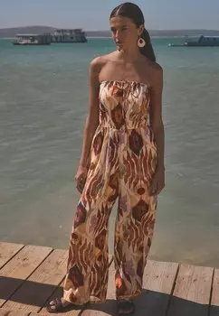 Комбинезон BANDEAU WIDE LEG Next, бежевый