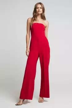 Комбинезон бандо с широкими штанинами River Island, красный