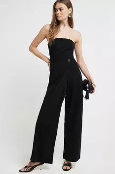 Комбинезон бандо с запахом River Island, черный