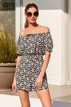 Комбинезон бардо с пышными рукавами Next, белый