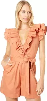 Комбинезон BCBGMAXAZRIA Stretch Cotton Poplin Romper, цвет Sunkissed