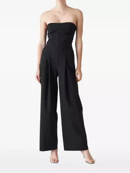 Комбинезон без бретелек Grifoni со складками, черный