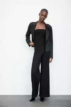 Комбинезон без бретелек ZARA, черный