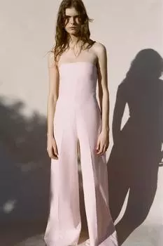 Комбинезон без бретелек ZARA, цвет Light pink