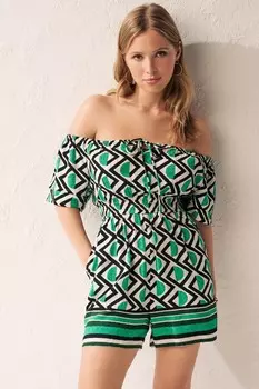 Комбинезон без плеч Next, зеленый