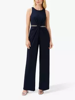 Комбинезон без рукавов Adrianna Papell, украшенный кристаллами, Midnight