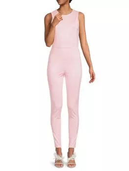 Комбинезон без рукавов Freddie с заклепками Alice + Olivia, цвет Petal Silver