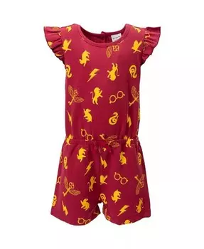 Комбинезон без рукавов из французской махровой ткани для девочек Гриффиндор Harry Potter, красный