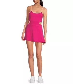 Комбинезон без рукавов с бретелями на спине Free People Movement One More Serve, розовый