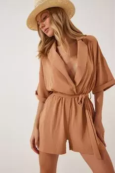 Комбинезон - Бежевый - Классический крой Happiness stanbul, бежевый