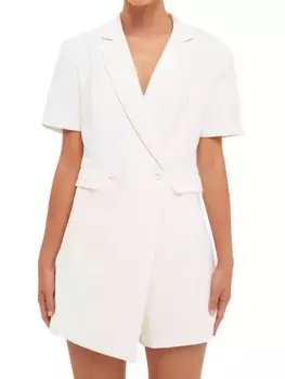 Комбинезон-блейзер с короткими рукавами Endless Rose, белый