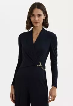 Комбинезон CHAIN TRIM JERSEY SURPLICE JUMPSUIT Lauren Ralph Lauren, темно-синий