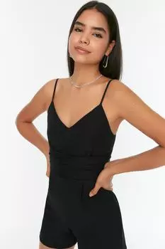 Комбинезон - Черный - Приталенный Trendyol, черный