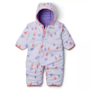Комбинезон Columbia Powder Lite II Reversible Bunting, цвет Snowdrift/Paisley Purple/Hot Coral