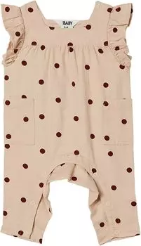 Комбинезон COTTON ON Frankie Flannel All-In-One, цвет Peach Whip/Noir Grape/Ollie Spot
