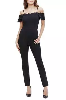 Комбинезон Crepe Scuba с открытыми плечами черного цвета Kensie