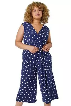 Комбинезон Curve с точечным принтом и запахом Roman, синий