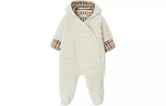 Комбинезон детский Burberry, белый / коричневый