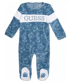 Комбинезон детский Guess велюровый с принтом, синий