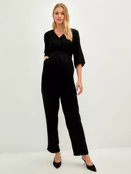 Комбинезон для беременных из однотонной ткани Belmando с двубортным воротником LC Waikiki Maternity
