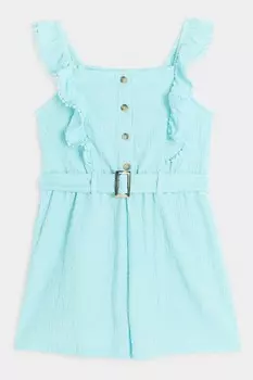 Комбинезон для девочек с поясом и оборками River Island, синий