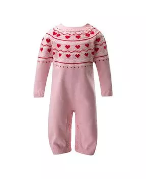 Комбинезон для девочек с сердечками - Baby Rachel Riley, розовый