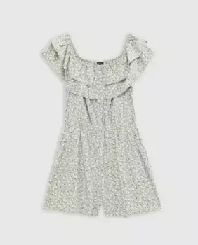 Комбинезон для девочки-цветочницы с оборками IKKS, цвет Kaki