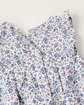 Комбинезон для девочки из 100% хлопка с цветочным принтом Zippy, белый