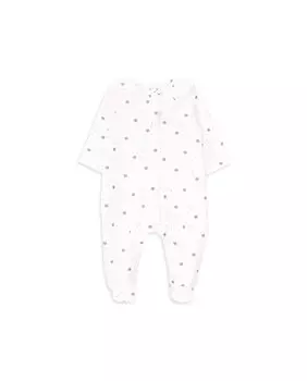 Комбинезон для девочки из органического хлопка с воротником с рюшами KNOT, белый