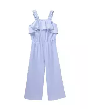 Комбинезон для девочки из светло-голубого бамбука с вышивкой Dadati, голубой