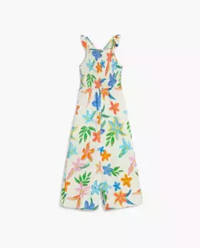 Комбинезон для девочки с цветочным принтом Desigual, белый