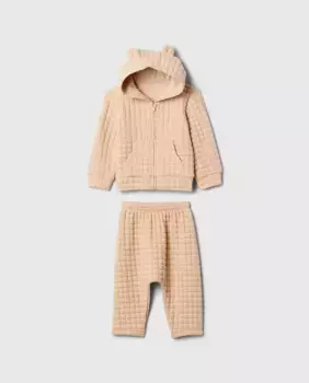Комбинезон для девочки с капюшоном и молнией Gap, бежевый