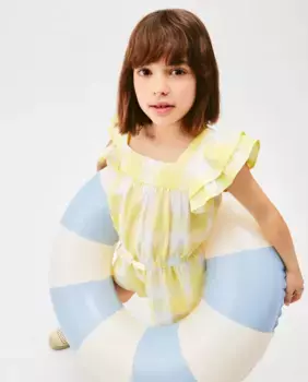 Комбинезон для девочки с коротким рукавом Kids El Corte Ingls, лимонно-желтый