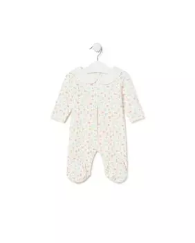 Комбинезон для девочки с мишками и разноцветными буквами Tous, белый