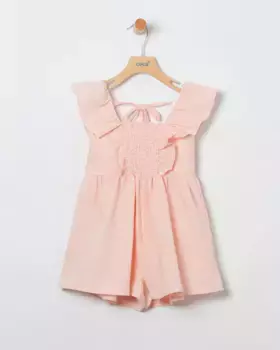 Комбинезон для девочки с полосатым принтом 100% хлопок Coco Acqua, цвет Salmn