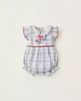 Комбинезон для девочки с принтом и вышивкой крестом Zippy, белый