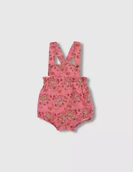 Комбинезон для девочки с рисунком в виде индийских цветов Gocco, розовый